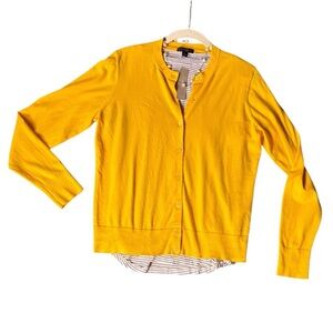 NWT brilliant yellow gold J Crew long sleeved cardigan size large